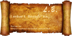 Lenhart Bozsóka névjegykártya